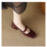 kamames kamames Retro Low Heel Thick Heel Bow Mary Jane Shoes Female Autumn 2024 New Patent Leather Shallow Mouth College Wind Single Shoes