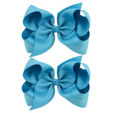 2Pcs/lot 6'' Solid Color Grosgrain Ribbon Bows Hair Clips For Cute Girls Large Handmade Hairpins Barrettes Kids Hair Accessories