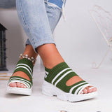 kamames Women Sandals 2022 High Heels Platform Women Shoes Summer Female flats Knitting Slip On Peep Toe casual Women Sandals