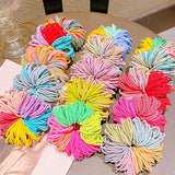 100PCS/Set Girls Cute Colorful Basic Spiral Elastic Hair Bands Small Pigtail Hair Tie Scrunchie Rubber Band Kid Hair Accessories