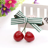 kamames Hot Sell Retro Vintage 50s 60s Women Cherry Bow Hair Clip Hairpins For Pinup Girls Vintage Party Vaction Hair Accessories