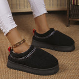 kamames Lamb Wool National Snow Shoes Women's 2024 Autumn And Winter New Style Baotou Warm Cotton Shoes With Plush Outside