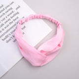 Women Headband Cross Top Knot Elastic Hair Bands Soft Solid Color Girls Hairband Hair Accessories Twisted Knotted Headwrap