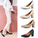 kamames kamames Single Shoes Women's Thick Heels 2023 Autumn New Pointed Work Shoes With A Shallow Mouth And A Simple Korean Version Of High Heels