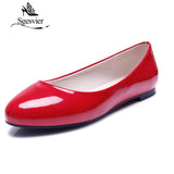 kamames SGESVIER Women Flats Spring New Elegant Classics Dress Plus Size 31-52 Round Head Flat Heels Lady Shoes For Woman Slip On OX084