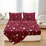 4-Piece Meteor Print Bedding Set - Soft, Breathable Comfort for Bedroom, Guest Room, Hotel - Includes Fitted & Flat Sheets, 2 Pillowcases