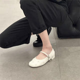 kamames kamames Heel Retro Women's Shoes 2024 Spring And Summer New Mary Jane Shallow Single Shoes Women's Thick Heel Breathable Bean Shoes
