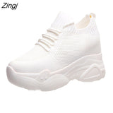 kamames Heels Platform Sneakers Women Breathable Air Mesh Wedge Sock Shoes Woman 2023 Spring Casual Shoes Zapatos De Mujer