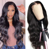 4*4*1 Lace Wig T-Part Wigs Indian Human Hair Silky Straight Mechanism Adjustable Strap Natural Color 10-30inch