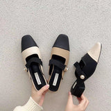 kamames Style Fragrant Style Color Baotou Semi-Slippers Women Wear Lazy Shoes With Thick Heels Muller Shoes Without Heels