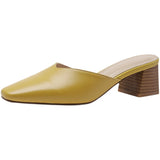 kamames kamames Thick With Half Slippers Female Summer New With Versatile Square Sandals Without Heel Muller Shoes To Wear