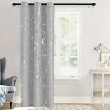 1pc Modern Grey Golden Silvery Marble Pattern Curtain for Bedroom, Office, Kitchen, Living Room, and Study - Classic European Design for Home Decoration