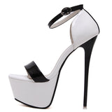 kamames kamames Size 44 Large Women's Shoes, Stilettos, Color Matching, Waterproof Table, Ultra-High Heels, Ladies' Sandals.