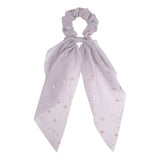 Korean Bow Long Ribbon Hair Scrunchie Chiffon Floral Print Sweet Elastic Hair Band Ponytail Hair Scarf Hair Tie Hair Accessories
