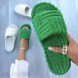 kamames Women Shoes 2022 Trendy Embossed Cotton Slippers Women's Home Comfortable Shoes Plus Size Indoor Slippers Flat Ladies Slides