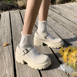 kamames And Summer Jk Uniform Shoes Heightened Thick Soles Student Mary Jane High-Heeled Vintage Single Shoes British Style Small Leather Shoes