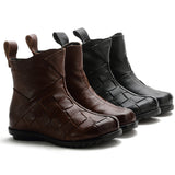 kamames kamames And Winter New-Style Cowhide Flat-Soled Women's Shoes Leisure Leather Short Boots Middle-Aged Mother Shoes Warm And Comfortable Cotton Shoes