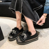 kamames Ladies' Casual Shoes, Fashion, Low-Top Shoes, New Style Muffin Soles, Foot Covers, Hairy Single Shoes In Spring 2023