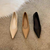 kamames Single Shoes Women's Autumn Princess Shoes Tip Shallow Mouth Really Soft Leather Low Heel Grandma Shoes Professional Flat Soles Show Thin Ladle Shoes