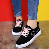 2020 Women Canvas Shoes Summer/Autumn Flats Women Canvas Shoes Classic Lace Up Smiley Face Walking Fashion Women Sneakers