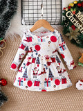 Popular Christmas Printed Cute Dress For Baby Girls In Europe And America