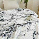 1pc Ultra-Soft Marble Print Flannel Blanket - Luxurious, Cozy, and Versatile for Travel, Sofa, Bed, and Office Use - Perfect Gift for Boys, Girls, and Adults of All Ages - Ideal for All Seasons and Occasions