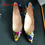 kamames pointed toe ladies 12cm high heels women pumps shoes woman party wedding zapatos mujer sapato femin QP087 ROVICIYA