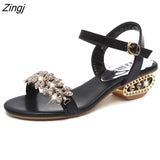 kamames Women Sandals Flip Flop Fashion Rhinestone Wedges Shoes Crystal High Heels Sandals Women Shoes Summer Casual Beach Sandals