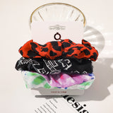 3/5/Pcs Silk Scrunchies Print Leopard Scrunchie Set Elastic Hair Bands Solid Color Fashion Headwear Women Hair Accessories Gift