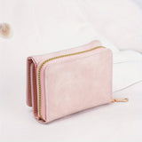 Stylish Frosted Wallet : PU Leather & Trifold Solid Color Coin Purse - Clutch Credit Cared Case