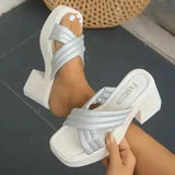 Slippers Women Summer Heels Platform Slipers Ladies Fashion Beach Shoes Designer Party Dress Slides Woman Casual Comfortable Flip Flops H240521