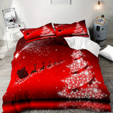 2/3pcs Festive Christmas Tree Duvet Cover Set - Soft, Comfortable, and Vibrant Xmas Gift Print Decorative Bedding for Bedroom and Guest Room - Includes 1 Duvet Cover and 1/2 Pillowcase, No Filling