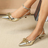 Elegant Slingback Kitten Heels – Versatile Pointed Toe, Comfortable Low Stiletto, Chic All-Season Style