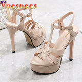 kamames 2022 New Fashion Roman Style Runway Sandals Super High Heel Waterproof Platform Wedding Shoes Summer Weave Design Women Pumps