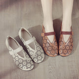 kamames kamames First Layer Of Cowhide Summer New Flat-Soled Women's Shoes Leisure Leather Sandals Comfortable Breathable Mother's Shoes