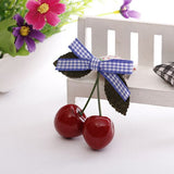 kamames Hot Sell Retro Vintage 50s 60s Women Cherry Bow Hair Clip Hairpins For Pinup Girls Vintage Party Vaction Hair Accessories