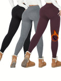 3 Pack Ultra Cozy Thermal Leggings for Women - Soft Plush Lined Pants for Cold Winter, Workout, Yoga, and Running - Warm, Breathable, and Moisture-Wicking