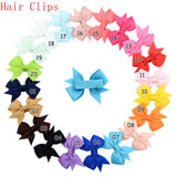 20Pcs/lot Solid Grosgrain Ribbon Bows For Baby Girls Ponytail Holder Hair Bands Elastic Rope Handmade Headband Hair Accessories