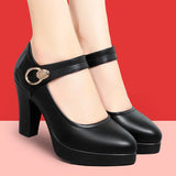 kamames Thick-Heeled Cheongsam Catwalk High-Heeled Women's Thick-Soled Waterproof Platform Model Performance Shoes Working Women's Shoes