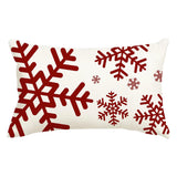 1pc Festive Contemporary Christmas Snowflake Throw Pillow Cover, 12x20 Inch, Red Polyester Decorative Cushion Case with Zipper Closure, Machine Washable, for Home and Party Sofa Decor - Single Side (No Insert)