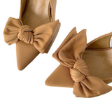 kamames kamames Sandals Women Summer 2023 New High Heels Bow Tip Shallow Heel Thin Heel Strip Single Shoes