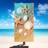 Ultra-Soft Quick-Dry Beach Towel with Starfish & Seahorse Design - Perfect for Swimming, Camping, Yoga & Travel - Absorbent & Lightweight - 59x29.5in or 70x31.4in