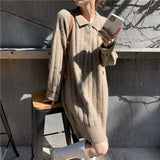 kamames kamames Long Sweater Dress Female Autumn Winter Inside The 2023 New Small Person With Coat Bottom Knit Skirt