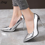 kamames Women Pumps High Heels Silver Sexy High Heels Shoes for Women Stilettos Fashion Luxury Wedding Party Shoes Big Size