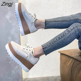 kamames Spring New Women Flat Platform Shoes Slip on Moccains Ladies Casual Shoes Woman Thick Sole Brogue Creepers Sneakers