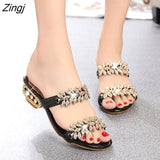 kamames New women shoes slippers summer beach sandals Fashion women Rhinestone outdoor slippers flip flops shoes women mujer