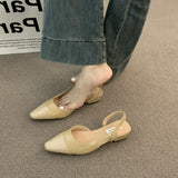 kamames kamames Heel Baotou Sandals Female French Tender Night Nude Pointed Small Fragrant Wind Lady Thick Heel Air Quality Single Shoes