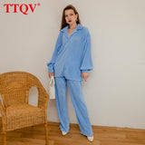 kamames Beige Pleated Wide Leg Women's Pants 2021 Fashion Loose Office Wide Trousers Pants Ladies Elegant Full Length Palazzo Pants
