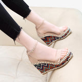 kamames kamames Wedge Sandals Women 23 New Summer Platform Shoes With A Hemp Heel Waterproof Platform