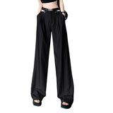 kamames kamames Suit Pants Children Summer Thin Sexy Hollow Out High Waist Wide Leg Pants Loose Hanging Sense Drag The Floor Straight Pants